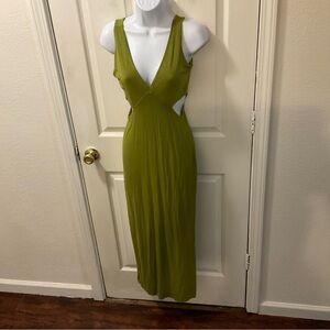 see you monday green dress Silver Moon Off-Shoulder Maxi Dress Sage main image 1